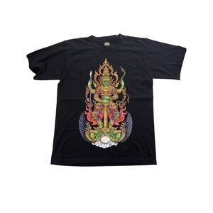Men's Large Premium Ravana Textured Graphic T-Shirt Thai Thotsakan My Dream